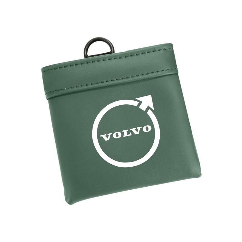 Fcvdz6 Car Key Bag Leather Mini Coin Purse Card Bag Storage Pouch For Volvo ES90 EC40 EX40 EM90 XC90 V90 V60 XC60 V40 S80 S60 S90 C40