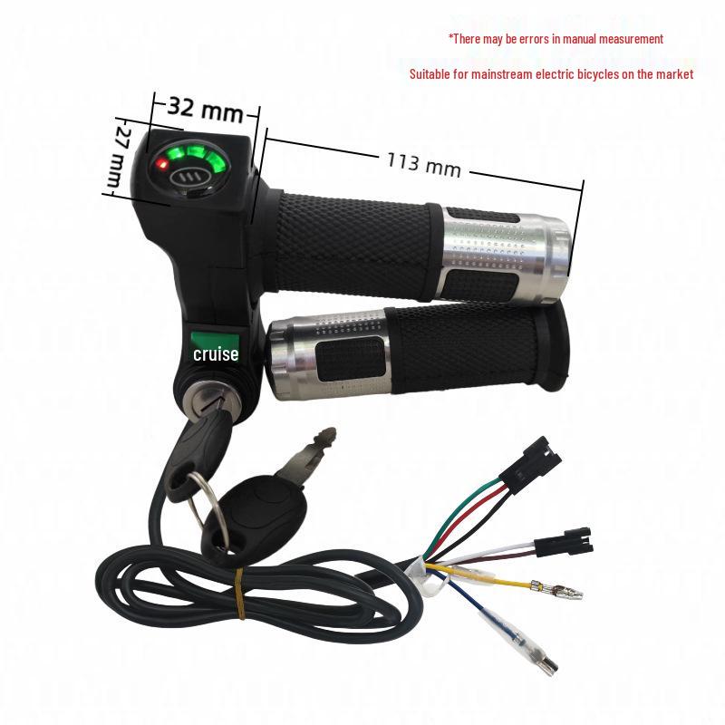 Four-Light Electric Scooter Throttle Grip with Cruise Voltage Display
