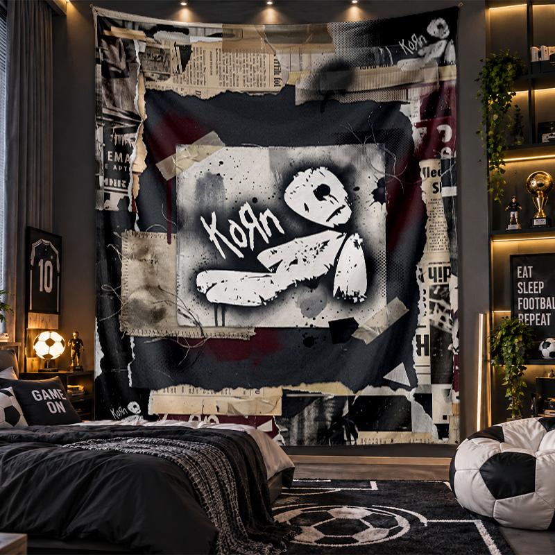 Wall Hanging Tapestry Korn Print Cloth for Living Room Bedroom Home Decor