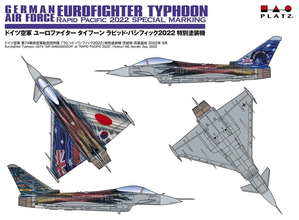 PLATZ 1/144 German Air Force Eurofighter Typhoon Rapid Pacific 2022 Special Paint Plastic Model PF-63