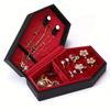 1/2pcs Gothic Coffin-Shaped Jewelry Box PU Leather Multi-Compartment Organizer for Rings Necklaces Earring Halloween Gift Case
