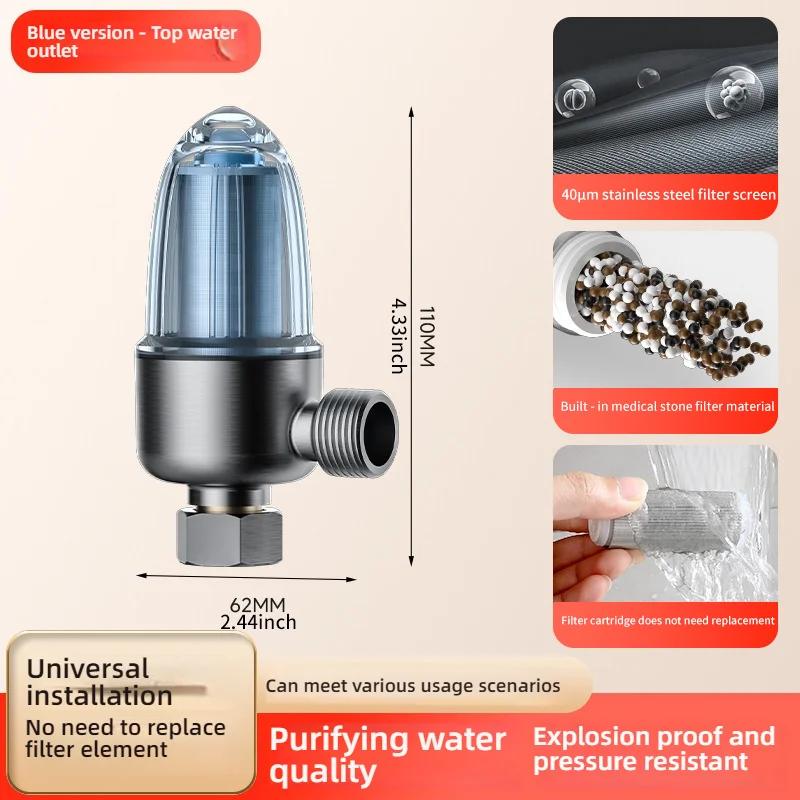 Modern Style Stainless Steel Water Heater Filter Cartridge Detachable Brass Front Prefilter Cleanable Filter Element  Bathroom