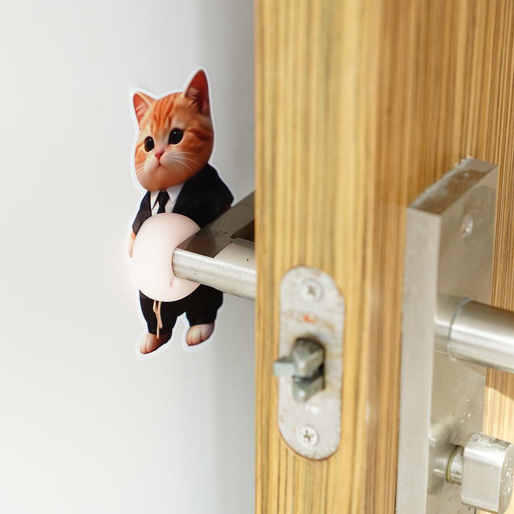 3D Shiba Inu Dog Belly Sticker Cute Kitten Wearing Orange Outfit With Soft Pink Background Tabby Cat 3D Belly Stickers