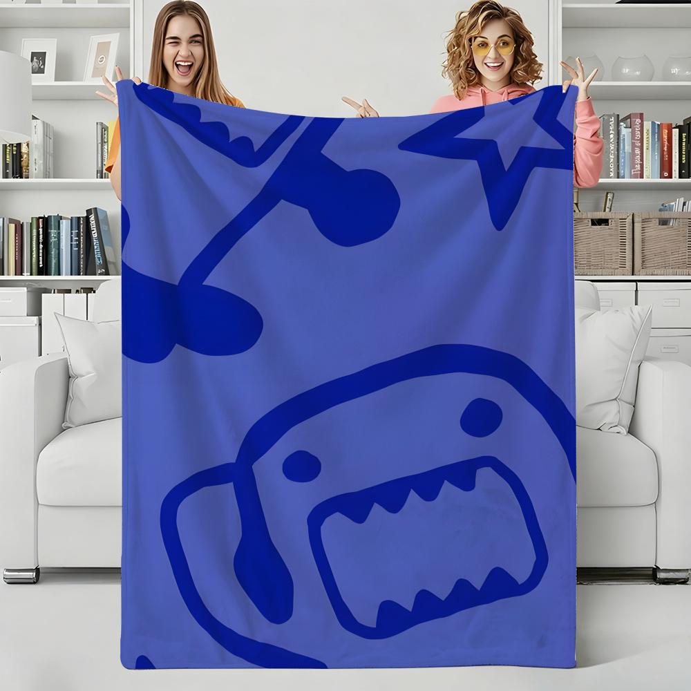 Character D-Domo-kuns Throw Flannel Blanket Perfect for Sofa Office Bed Travel Sleep Read Relax Camping four season use