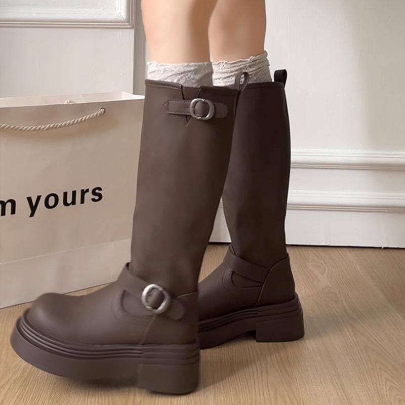 Black Boots But Knee Boots Women Thick-legged Small Thick-soled Western Cowboy Boots Tall Knight Skinny Boots