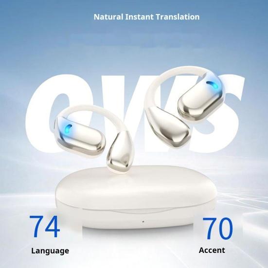 1 Pair Translation Earbuds with Charging Case Stereo Sound Noise-Canceling 144 Languages Real Time Translation Earphones