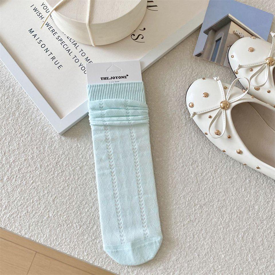 Women's Ballet-Style Mid-Calf Slouch Socks - Thin, Breathable, Diamond Mesh Design, Hollow, Boneless, Great for Summer