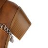 Embroidery Western Boots Women's Mid Calf Cowboy Boots Belt Buckle Chain Decor Shoes Comfy Med Heels Footwear