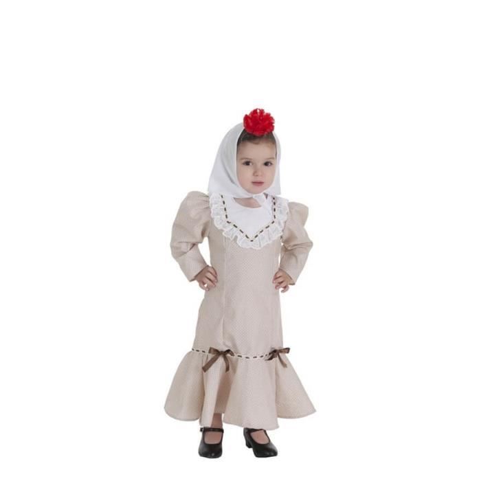 Déguisement Chulapa Beige Pour Bébé - Disfrazzes - Robe Et Mouchoir - Mixte - 24 Mois - Intérieur