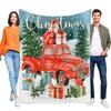 Vintage Red Truck Christmas Blanket Cozy Soft Throw Perfect for Holiday Decor and Gift Giving