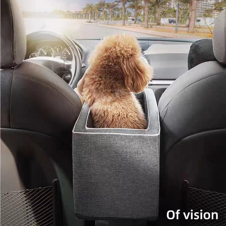 Car Dog Seat for Small Puppies - In-Car Center Console Pet Seat
