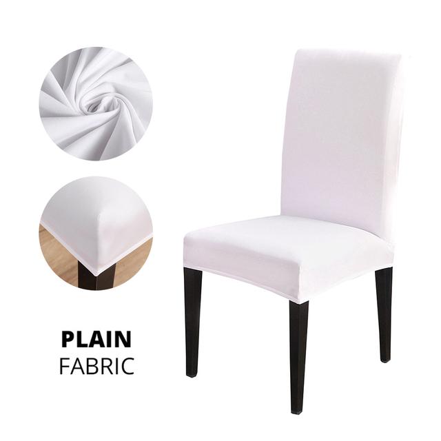 Ensfarget Stoltrekk Stretch Spandex Slipcover Protector For Kjøkken Stol Sete Hotell Bankett Bryllup Spisestue 1 /2 /4 /6 Stk