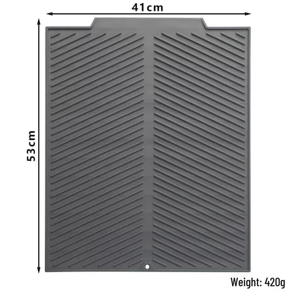 Silicone Kitchen Sink Drain Mat - Heat Resistant, Non-Slip Drying Mat for Bowls, Dishes, Fruits, and Vegetables
