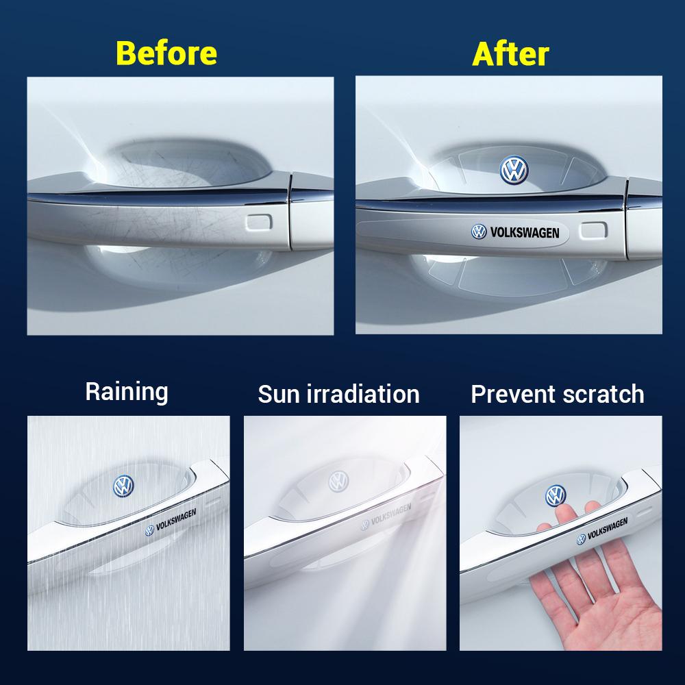 T27Car Door Handle Bowl Scratches Protective Transparent Sticker For Volkswagen Golf Rline Passat GTI Lavida Sagitar Scirocco Jetta