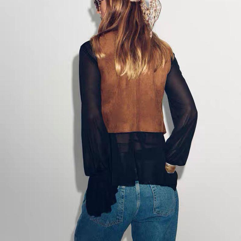 Za Autumn New Women's Clothing Zr European and American Style Beaded Embroidery Velvet Texture Effect Vest 4344621 800