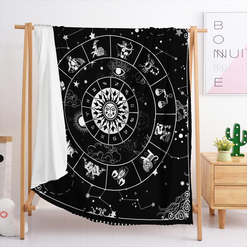 Blanket Flannel Blanket Astronaut Illustration Christmas Tree 2D Digital Printing Blanket Blanket