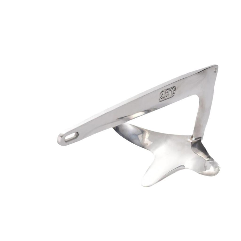 316 Stainless Steel Marine Bruce Anchor - 5KG/6KG Yacht Boat Mooring, Mirror Finish