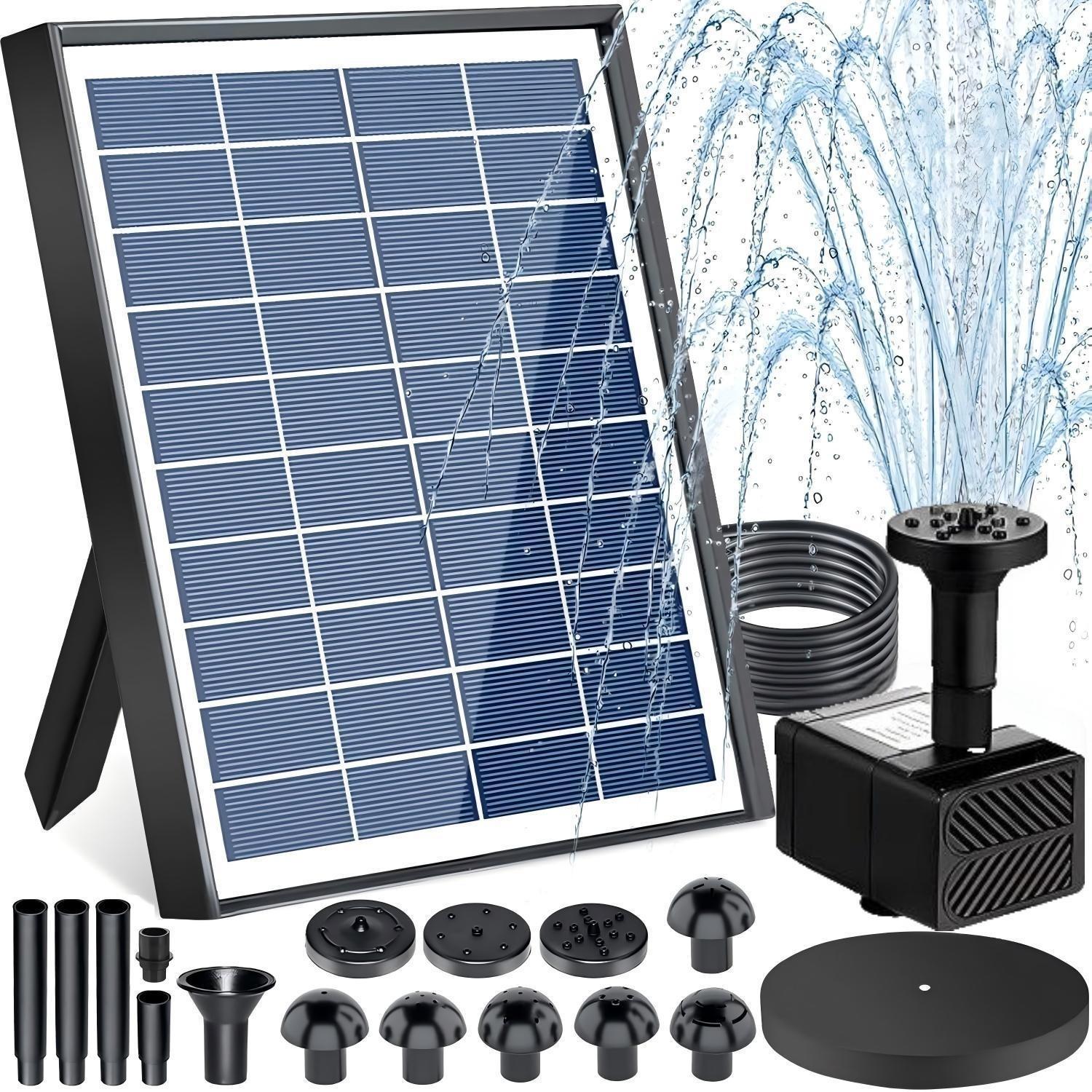 

6.5W Solar Fountain for Bird Bath, Solar Water Pump with Multiple Nozzles, Solar Water Feature for Garden Yard Small Fish Pond, Attracts Birds Z001
