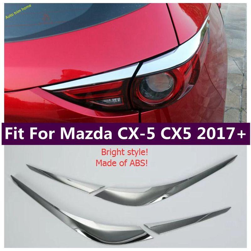 ABS Chrome Rear Tail Bumper Fog Lamp Light Eyebrows Decoration Strips Cover Trim For Mazda CX-5 CX5 2017 -  Accessories
