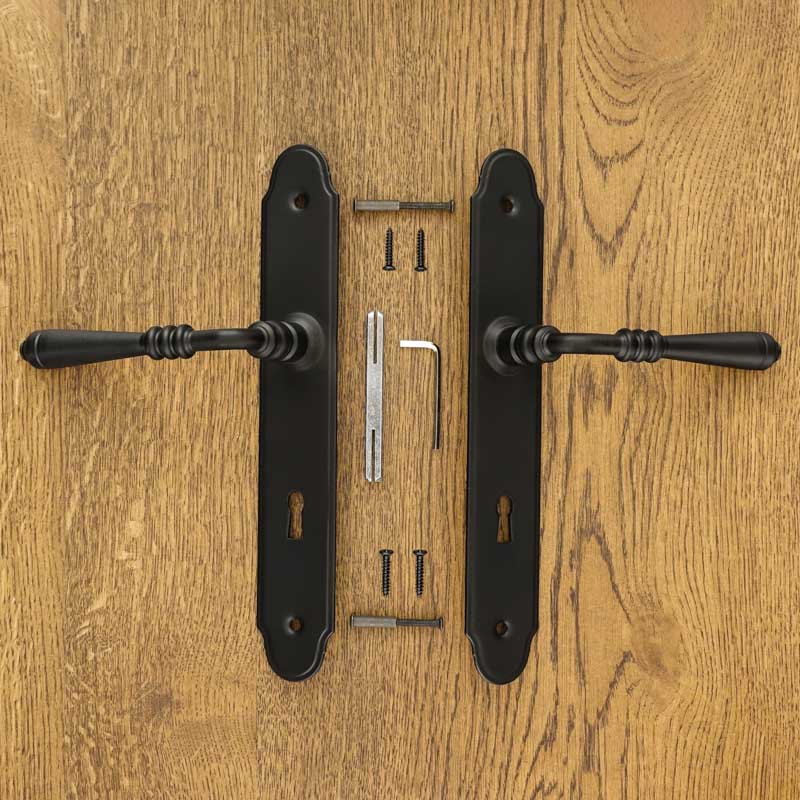 DEVON door handle with key plate 72mm BLACK