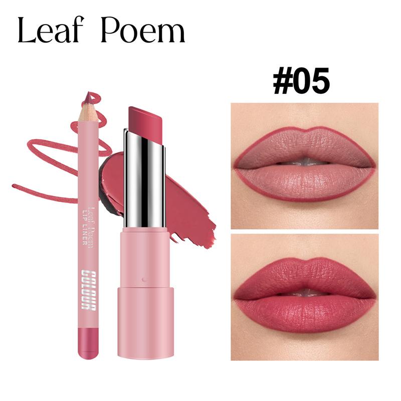 Lipliner Pencil Lipstick Set Matte Nude Red Contour Tint Lipstick Long Lasting Non-stick Cup Lipliner Makeup Lip Stain