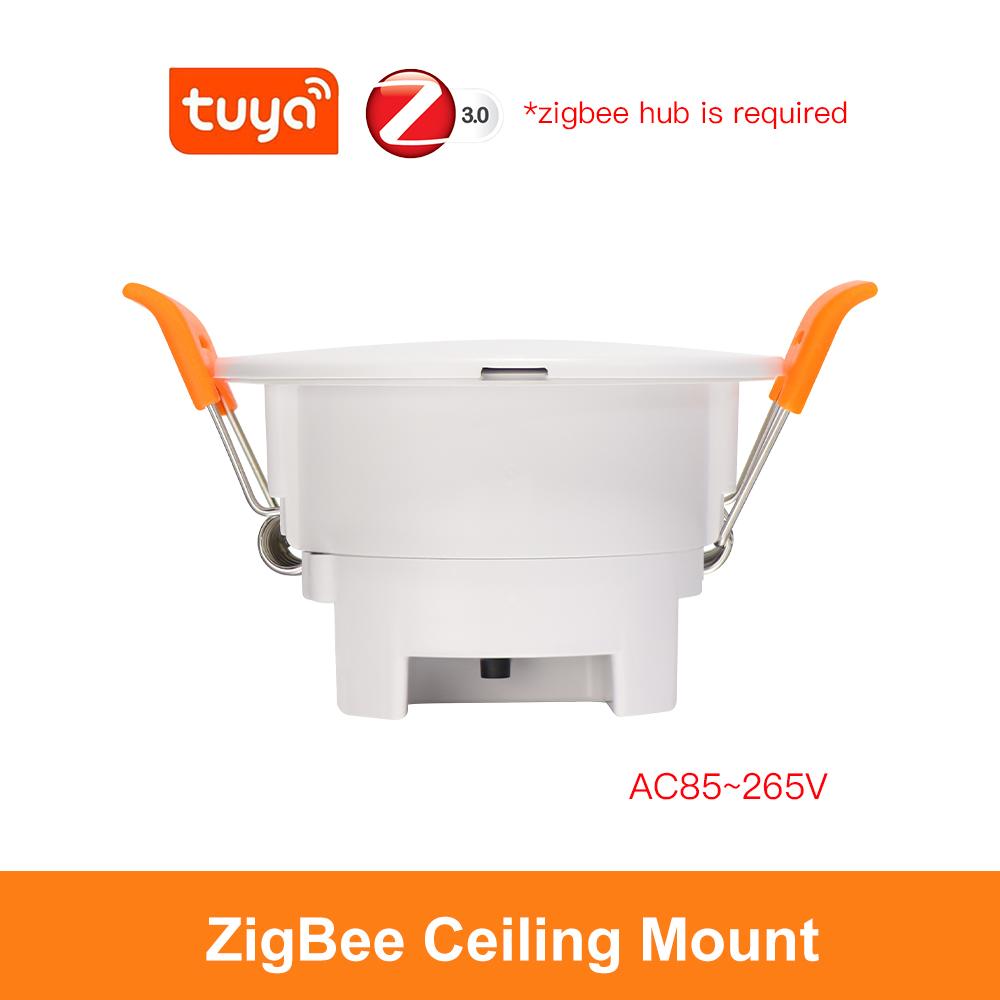 ZigBee MmWave Radar Human Presence Motion Sensor 24G Ceiling Mount Luminance/Distance Detection Tuya Home Automation 24G Zigbee