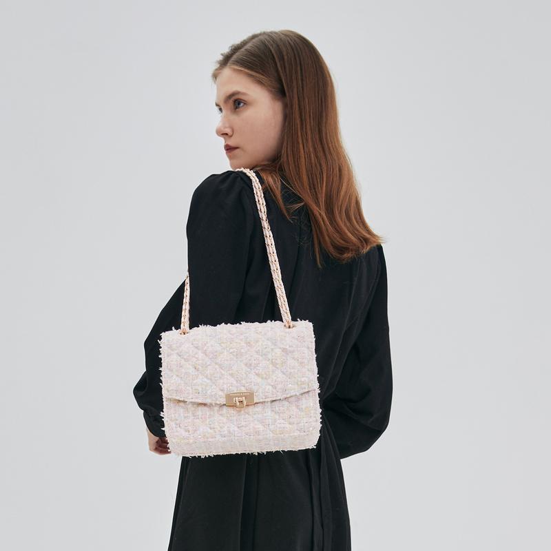 New CHARLES&KEITH Fabric Shoulder Bag Medium Size Women's Multicolor CK2-70781639