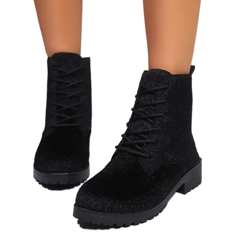 Damesko 2024 Hot Sale Snøring foran Dameboots Mote Rund tå Moderne Boots Dame Nye Plus Size Ankelboots Zapatos