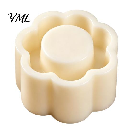 Baking Tools for Pastries Double-Headed Mooncake Mold, Sunflower Pattern Reusable ABS Hand-Press Detachable Easy Professional Pastry Embosser Cleaning