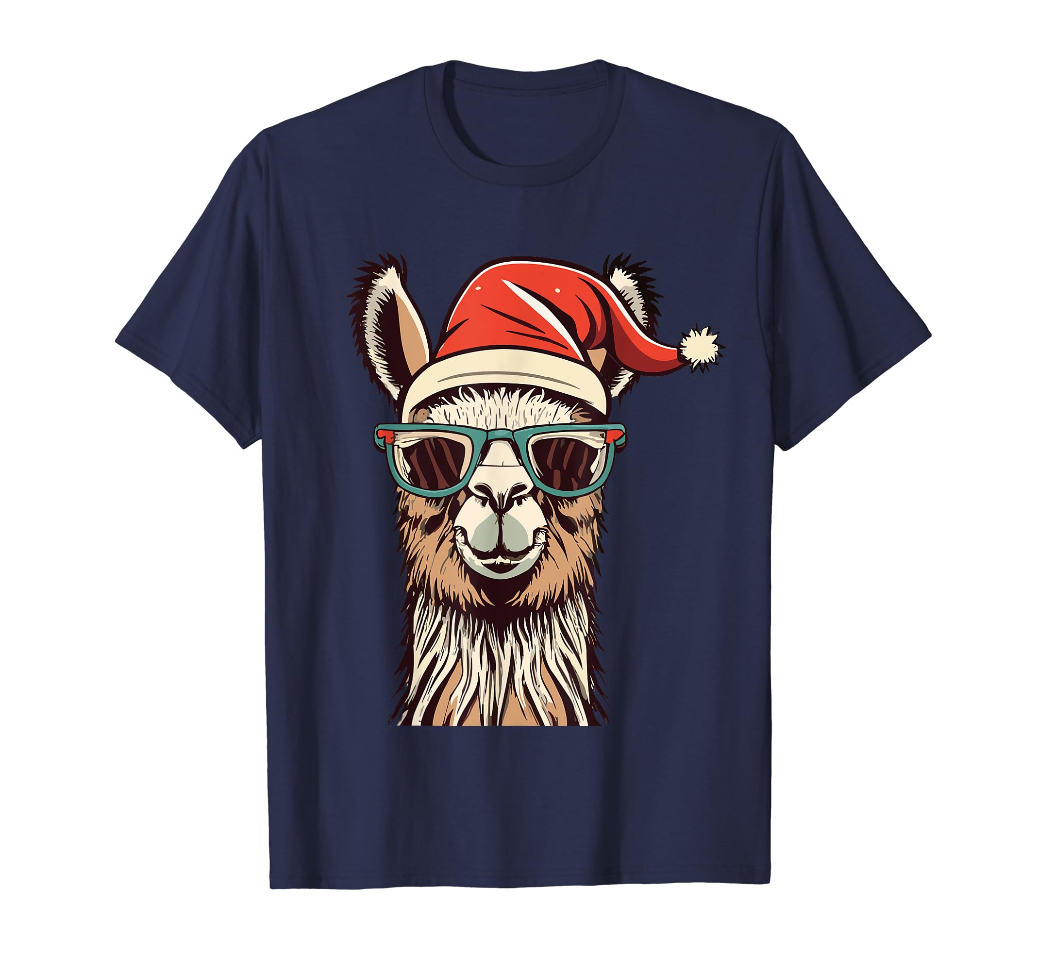 

Cute Llama or Alpaca Santa Christmas Hat T-Shirt