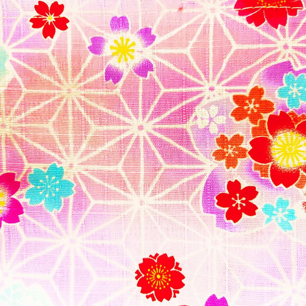 Jinbei for Top and Bottom Floral 120cm Girls, Kids, 100% Cotton, Set, Print, Pink,