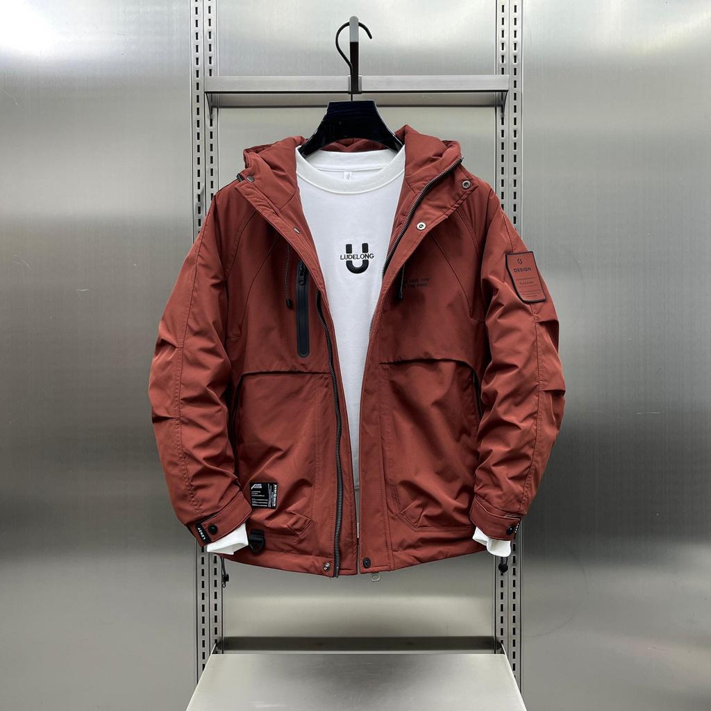 Męska Modna Wiatroszczelna Kurtka Góralska – Stylowa, Wszechstronna i Przystojna Odzież Robocza z Kapturem