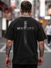 Black Cotton Oversized Print T-shirt