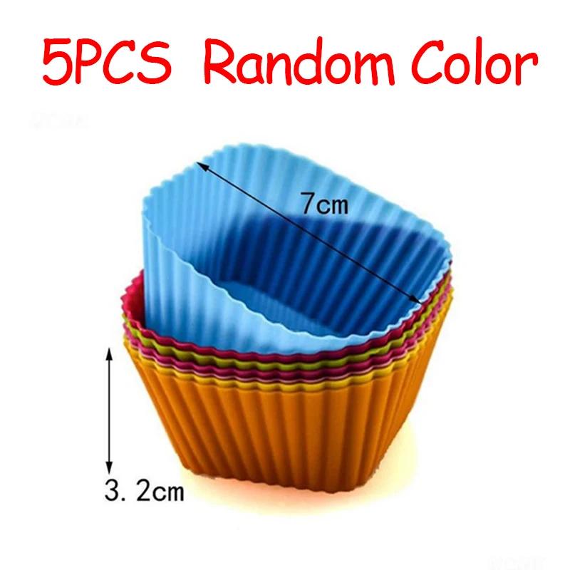 1/5/10 Stück Zufällige Farbe Silikon Kuchenform Silikon Kuchen Backform Tasse Cupcake Puddingform Hochtemperaturbeständig und Weich