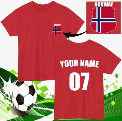 Personalised Norway Football T-T-Shirt Custom Name Number Fan Gift Unisex Tee Top
