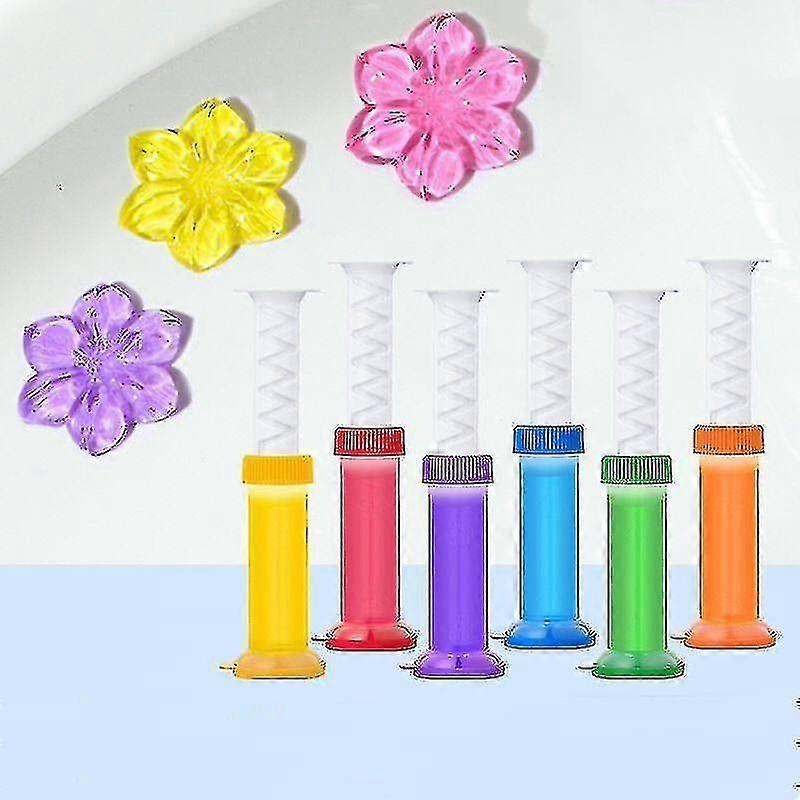 6 Stück Toilettenreiniger Blume Blume Aromatisch Toilettengel Toiletten-Deodorant-Reiniger Toiletten-Duft Haushalts-Aromatischer Reiniger