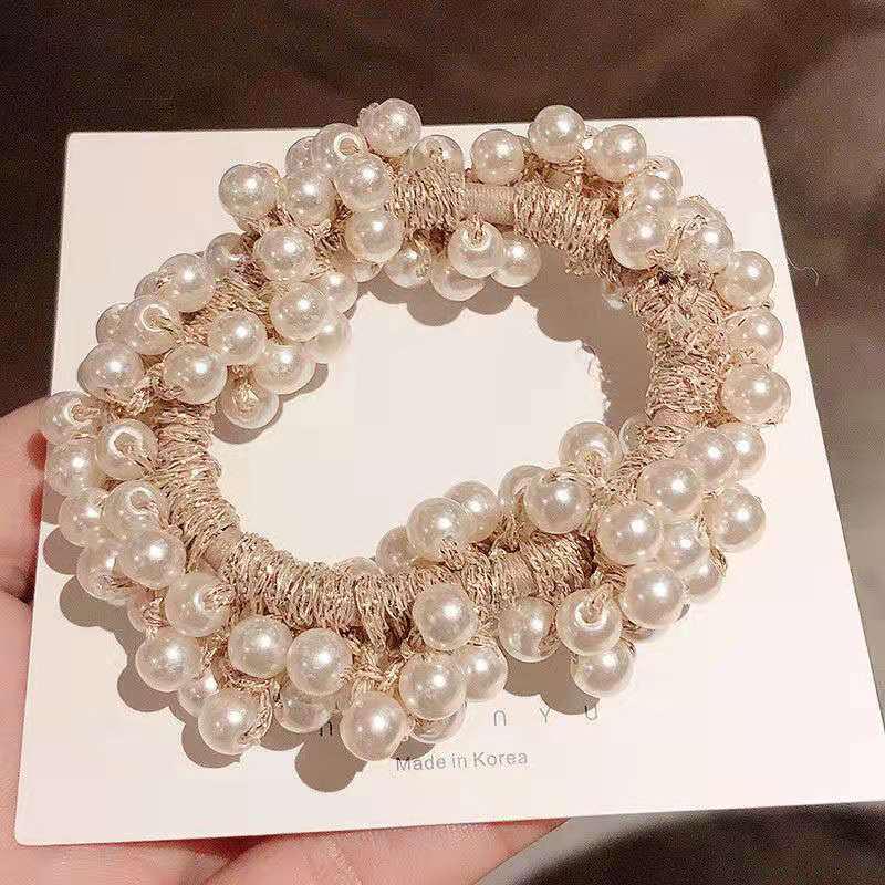 Perlenbesetztes Haarband und Armband mit doppeltem Verwendungszweck – Hohe Elastizität, Haar-Accessoire im koreanischen Stil