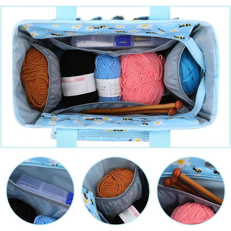 Häkelkorb Stricktasche Garnaufbewahrung Organizer Garnbeutel Leichter Häkelkorb für Häkelnadeln, Häkelzubehör