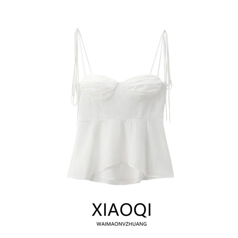 Fashion Style 2024 Summer New Women's Clothing All-Match White Corset Strap Tops 8155920