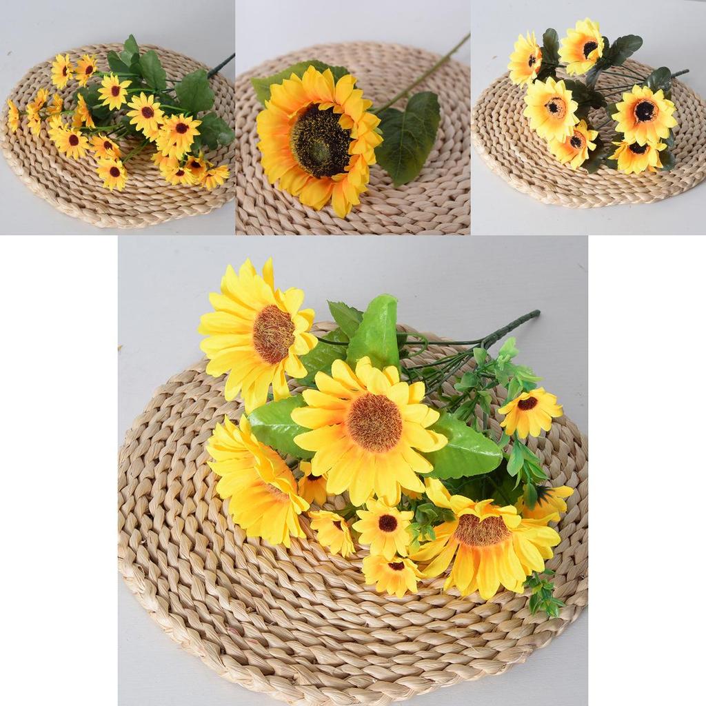 Sunflower Artificial Flowers For Home Decor And Photography Props With Silk Material