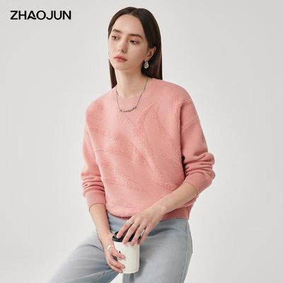 Zhaojun Women's Thickened 100% Wool Round Neck Sweater