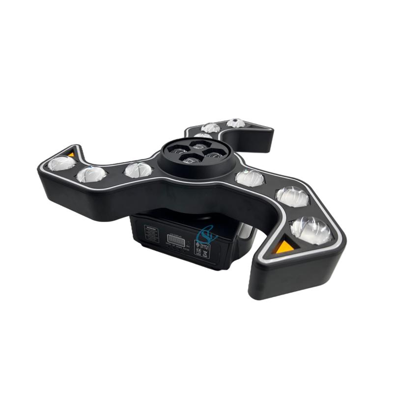 

Newest 120W RGBW Beam Moving Head Light With Colorful LED Strip Golden Strobe Stage Effect Lighting for DJ Disco Concert Party UK Plug чёрный