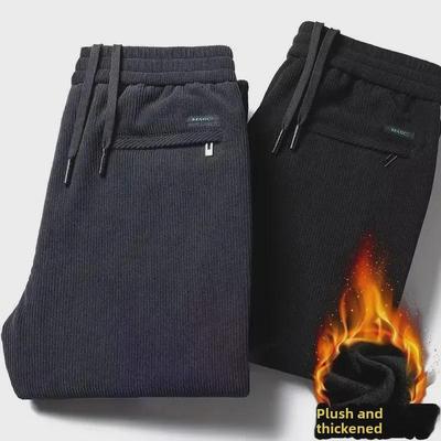 Calças de Moletom Masculinas de Veludo Cotelê Plus Quentes Grossas Soltas