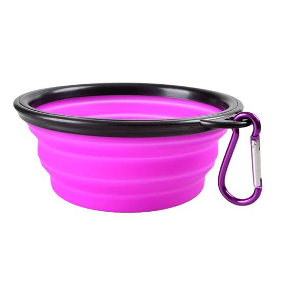 2 In 1 Portable Travel Collapsible Pet Dog Bowl Water Food Feeding Cup Container