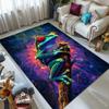 Neon Psychedelic Frog Carpet for Living Room Bedroom Bedside Floor Mat Cloakroom Kids Activity Area Rugs Luxury Gifts