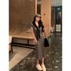 2026 Summer New Korean Striped Contrasting Shawl Crew Neck Short Sleeve Temperament Elegant Dress Women's Medium and Long Dress Tide