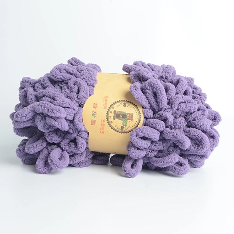 500g/Lot Hand Knitting Finger Loop Yarn Crochet Super Warm Puffy Circle Cotton Braided Rope Puffy Smart Polyester Sock Toy
