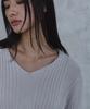 PARADIGMFILM [Ep.02] Fold-In Collar V-Neck Knit (Light Gray)