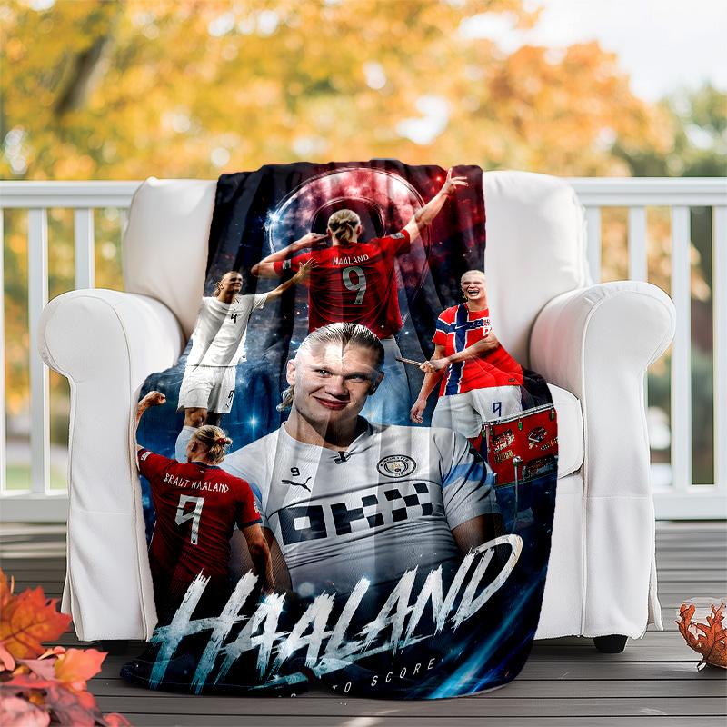 1pc Haaland14 Theme Blanket - Digital Print, Polyester, Cozy for All Seasons, Perfect for Outdoor, and Travel