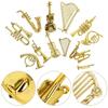 8/16pcs Golden Miniature Musical Instrument Ornament Photo Prop Office Study Desk Handicrafts DIY Christmas Tree Decor XJM